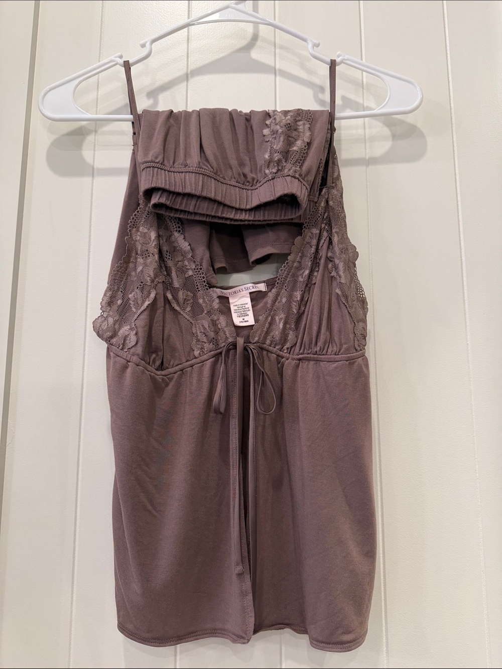 Victoria's Secret Lace-Trim Sleep Chemise in Mauve Taupe